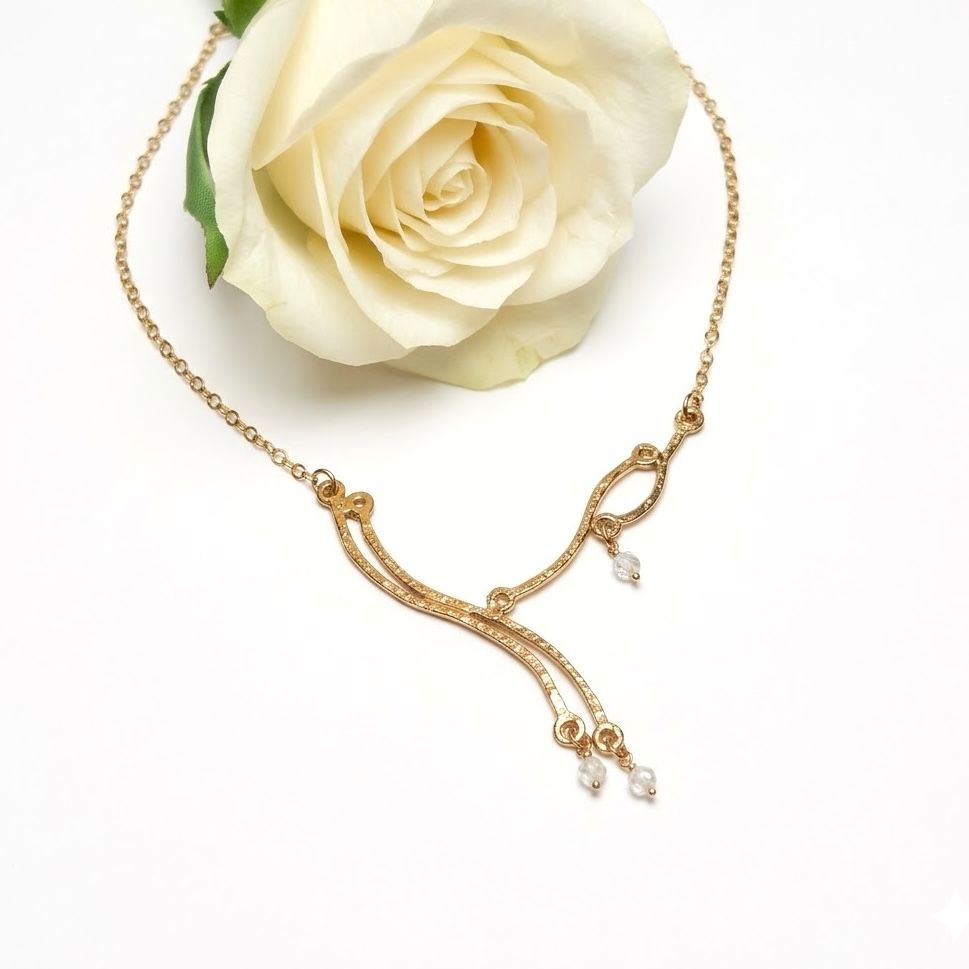 Necklace 18k gold-plated silver - WAVE collection - Harry TiLLEY jewelry