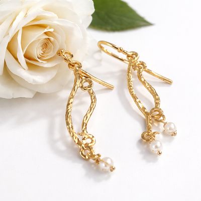 Earrings 18k gold-plated silver - WAVE collection - Harry TiLLEY jewelry