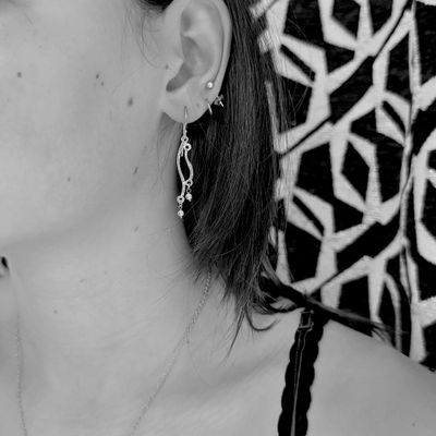 Earrings 18k gold-plated silver - WAVE collection - Harry TiLLEY jewelry