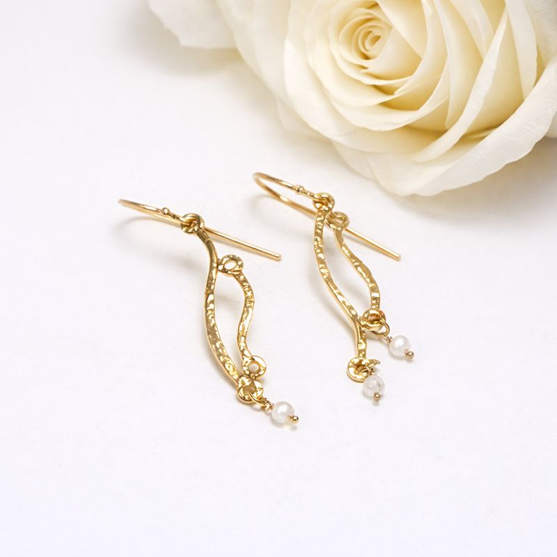 Earrings 18k gold-plated silver - WAVE collection - Harry TiLLEY jewelry