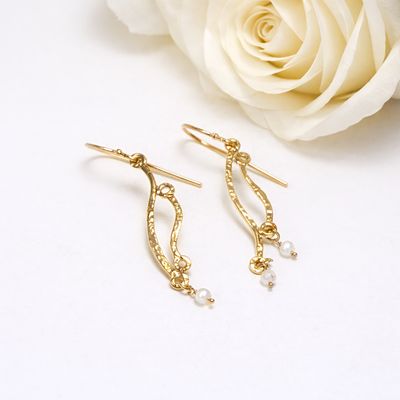 Earrings 18k gold-plated silver - WAVE collection - Harry TiLLEY jewelry