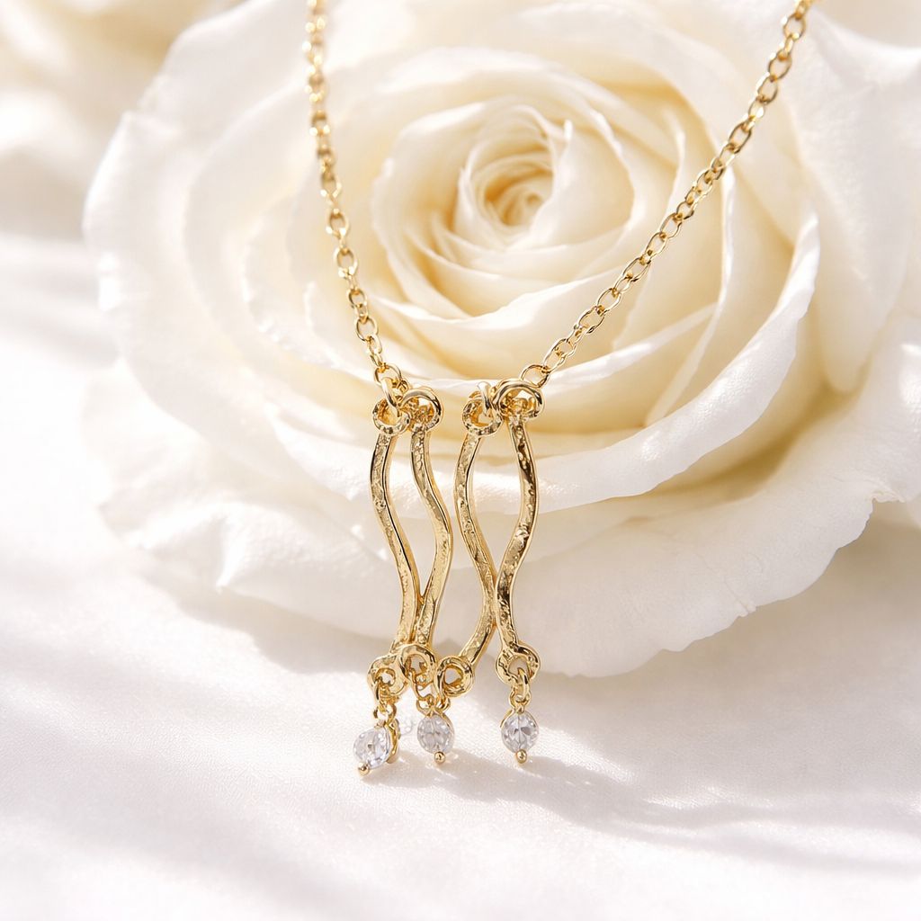 Necklace 18k gold-plated silver - WAVE collection - Harry TiLLEY jewelry