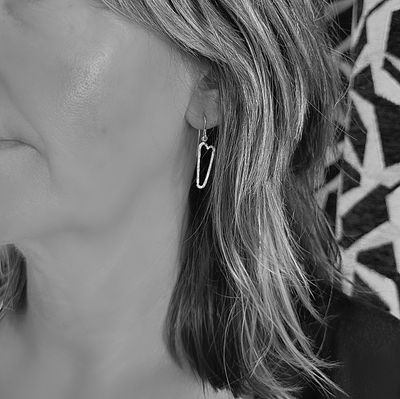 Original heart-shaped earrings - handmade - gold-plated silver