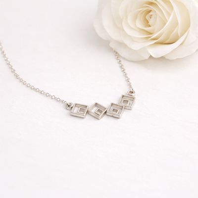 Necklace with many squares - Handmade by Harry TiLLEY - 925 silver