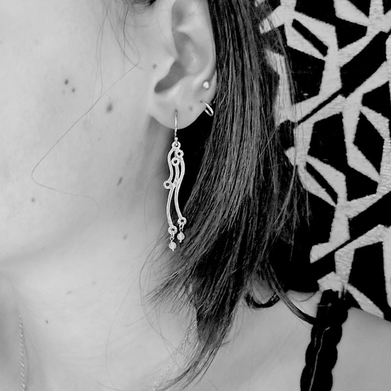 Wavy earrings - Harry TiLLEY creations - 18k silver plated