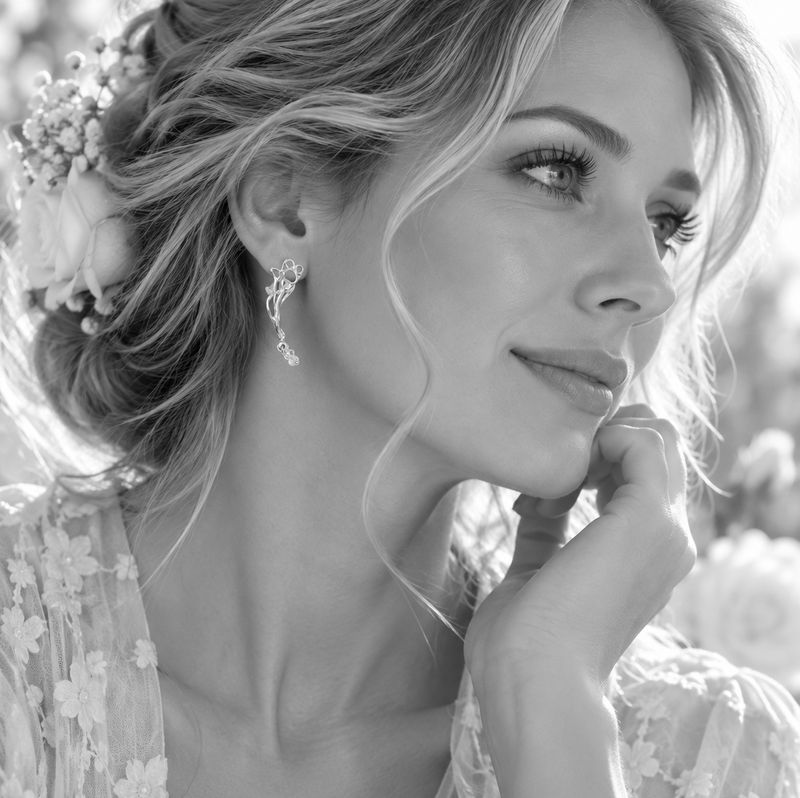 Silver stud earrings from the KRACHT collection - dedicated to Kaat Tilley