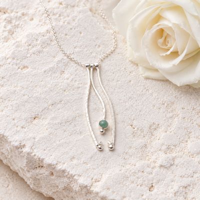Organic pendant with aventurine stone
