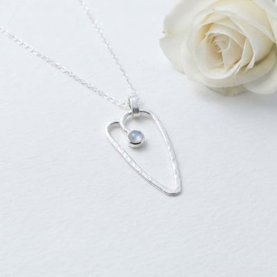 Original heart-shaped pendant with moonstone