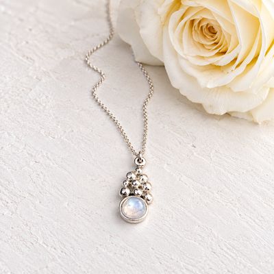 Small pendant with beads and moonstone