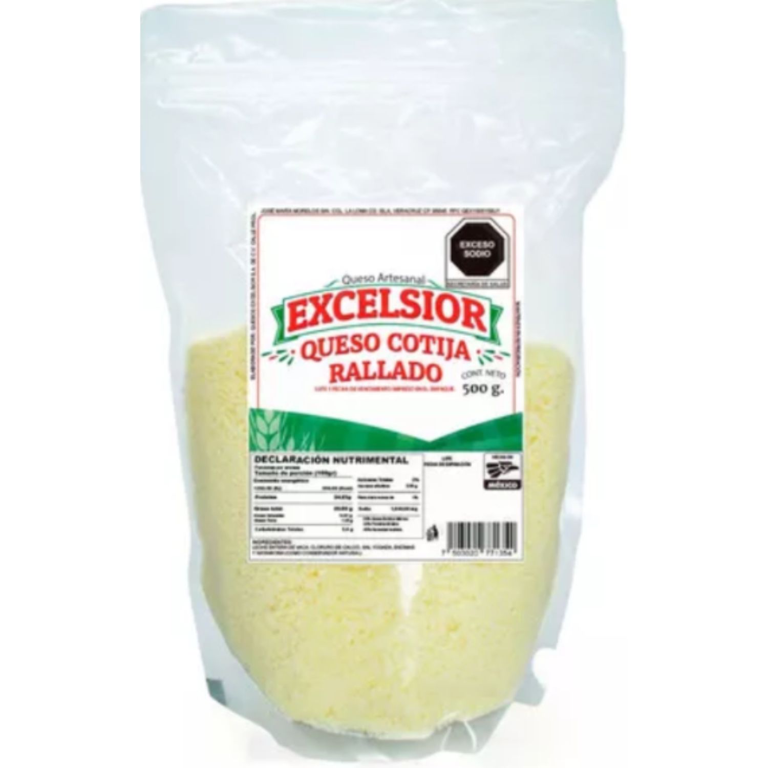 Cotija cheese shredded Excelsior 500gr