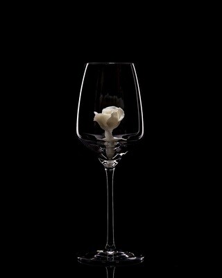 Бокал для белого вина. Роза бутон, Белая. 