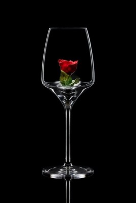 Бокал для белого вина Роза бутон красная