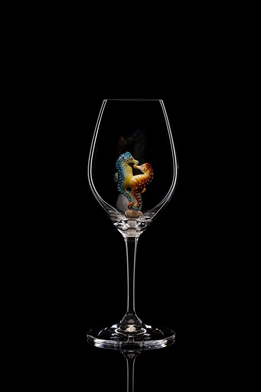 Бокал для шампанского  Морские коньки, стекло Ридель