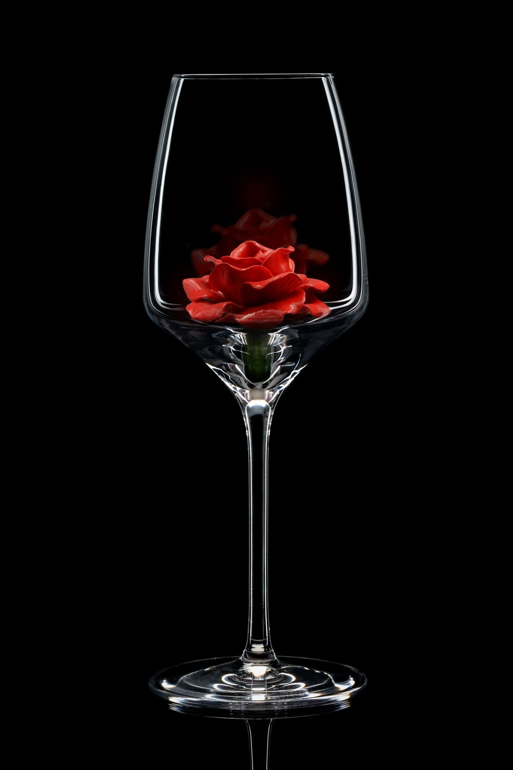 Бокал для белого вина - Роза красная.