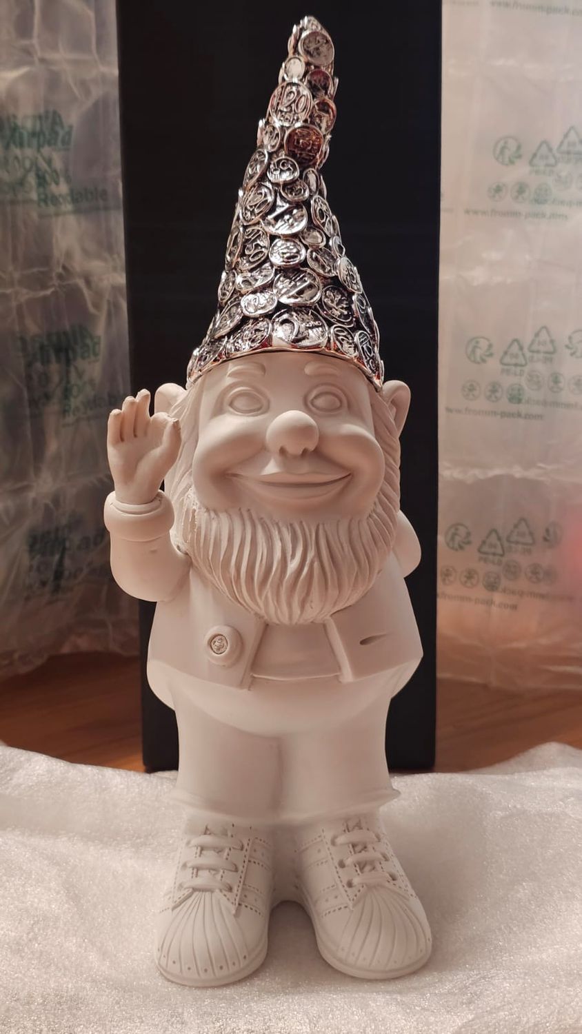 Gnomo Figurine Ben fatto Bianco in resina