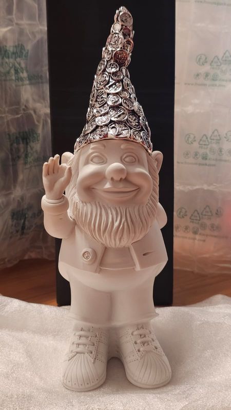 Gnomo Figurine Ben fatto Bianco in resina