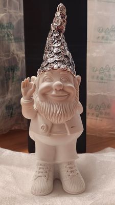 Gnomo Figurine Ben fatto Bianco in resina