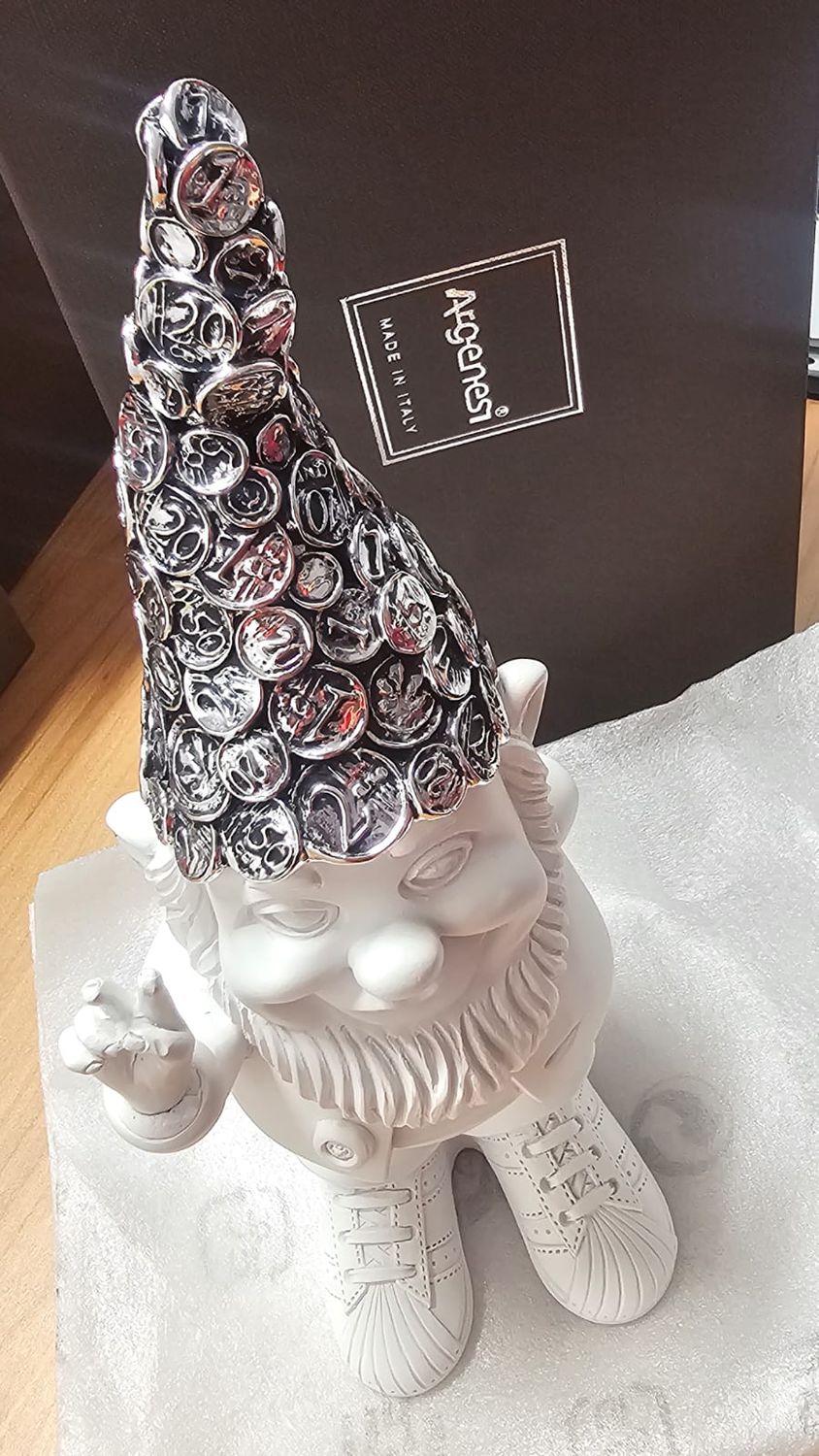 Gnomo Figurine Vittoria Bianco in resina