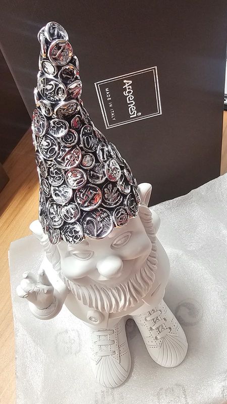Gnomo Figurine Vittoria Bianco in resina