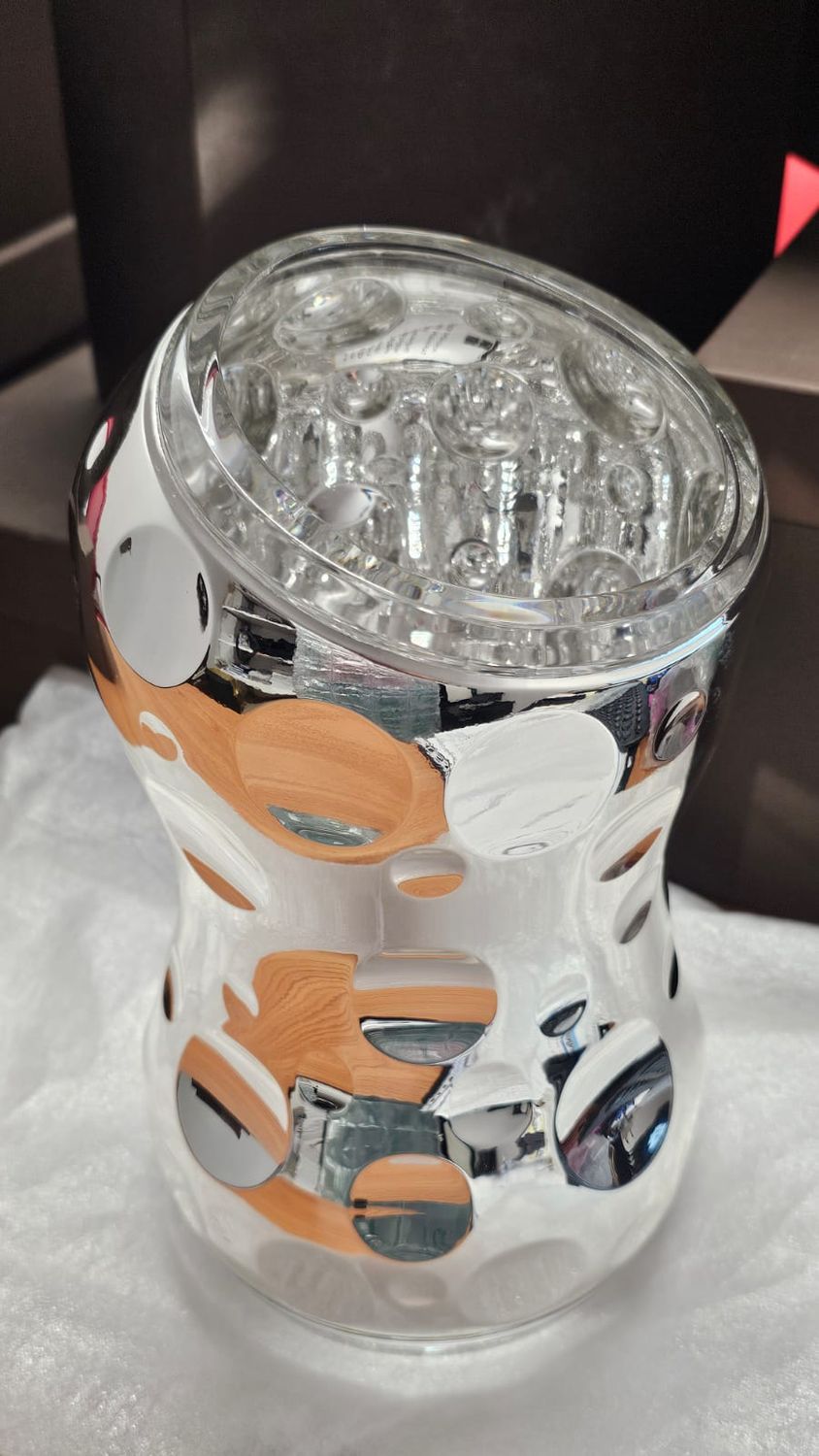 Vaso in Cristallo Bubbles Argento