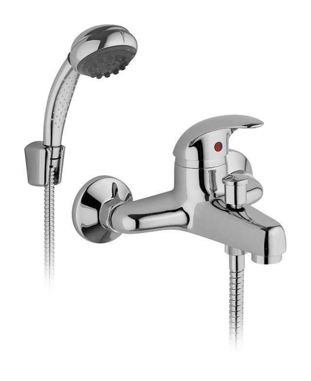 Monocomando vasca con supporto a muro - Serie Perseo