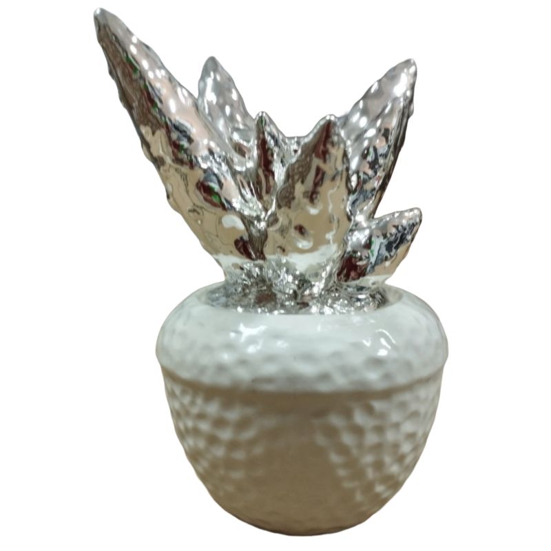 Vaso Spighe Bianco-Argento