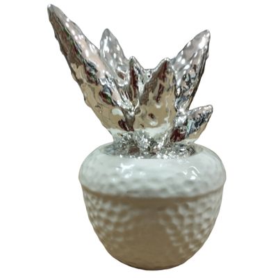 Vaso Spighe Bianco-Argento