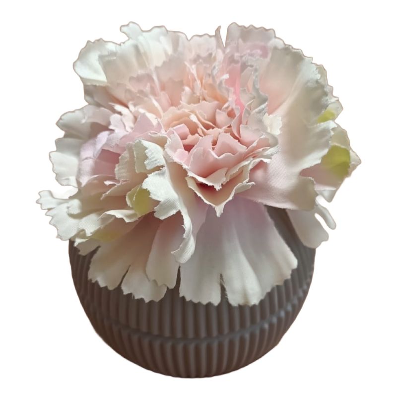 Vaso a Righe grigio con Fiore