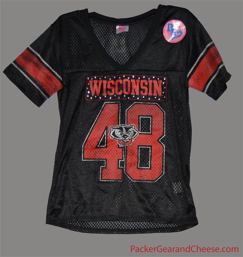 Ladies' Wisconsin Badgers Black Jersey