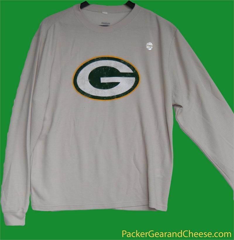 Green Bay Packers Beige Long Sleeve Thermal Shirt Green Bay Packers Beige Long Sleeve Thermal Shirt