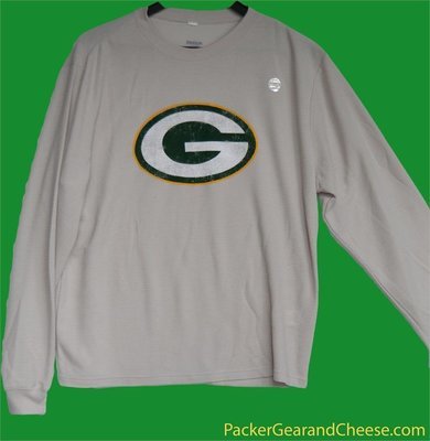 Green Bay Packers Beige Long Sleeve Thermal Shirt