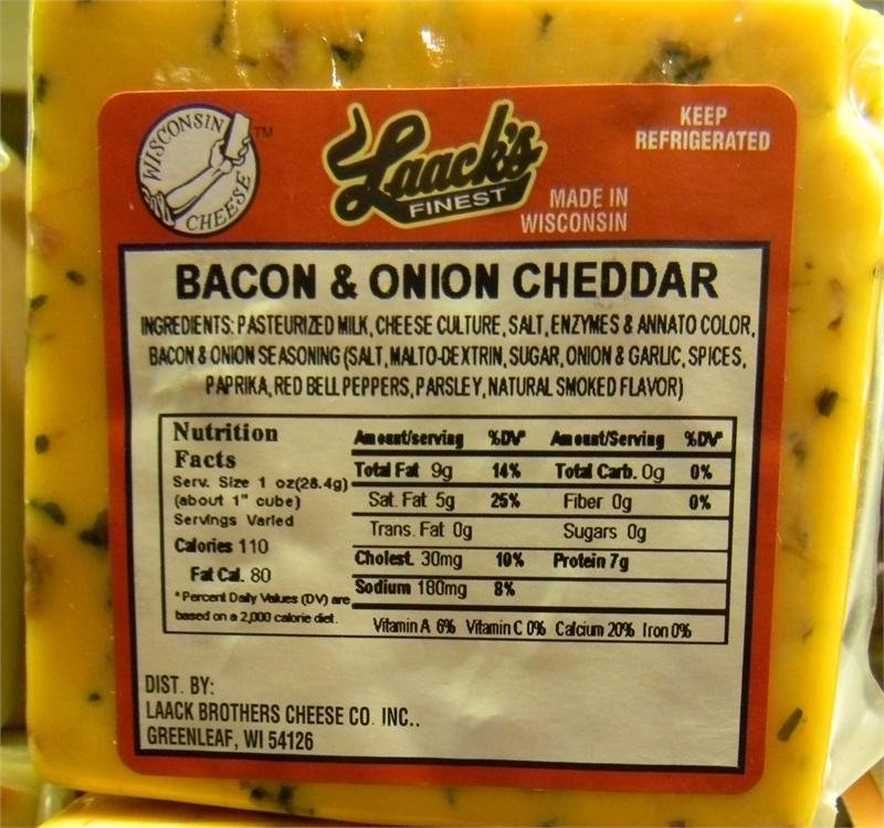 Laack's Finest Bacon & Onion Cheddar Cheese Laack's Finest Bacon & Onion Cheddar Cheese