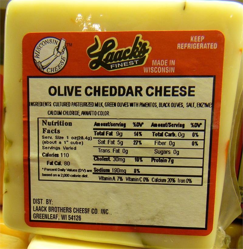 Laack's Finest Olive Cheddar Cheese Laack's Finest Olive Cheddar Cheese