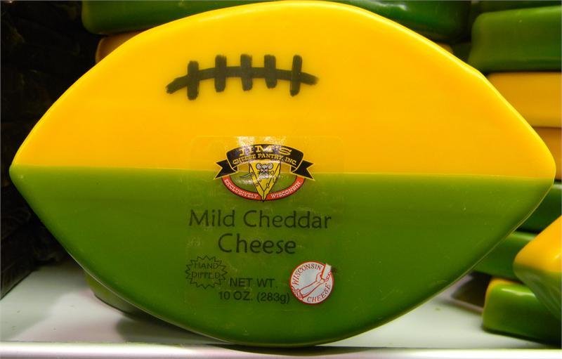 Wisconsin Mild Cheddar Cheese 10oz. Football Wisconsin Mild Cheddar Cheese 10oz. Football
