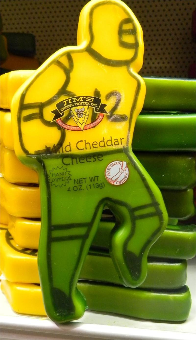 Wisconsin Mild Cheddar Cheese 4oz. Football Player Wisconsin Mild Cheddar Cheese 4oz. Football Player