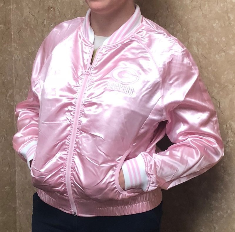 Ladies' Pink Green Bay Packers Jacket Ladies' Pink Green Bay Packers Jacket
