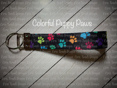 Colorful Puppy Paws Keychain