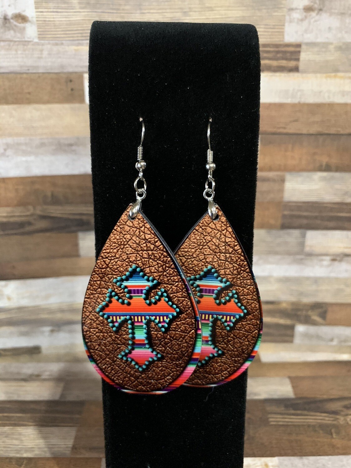 Serape Cross Earrings