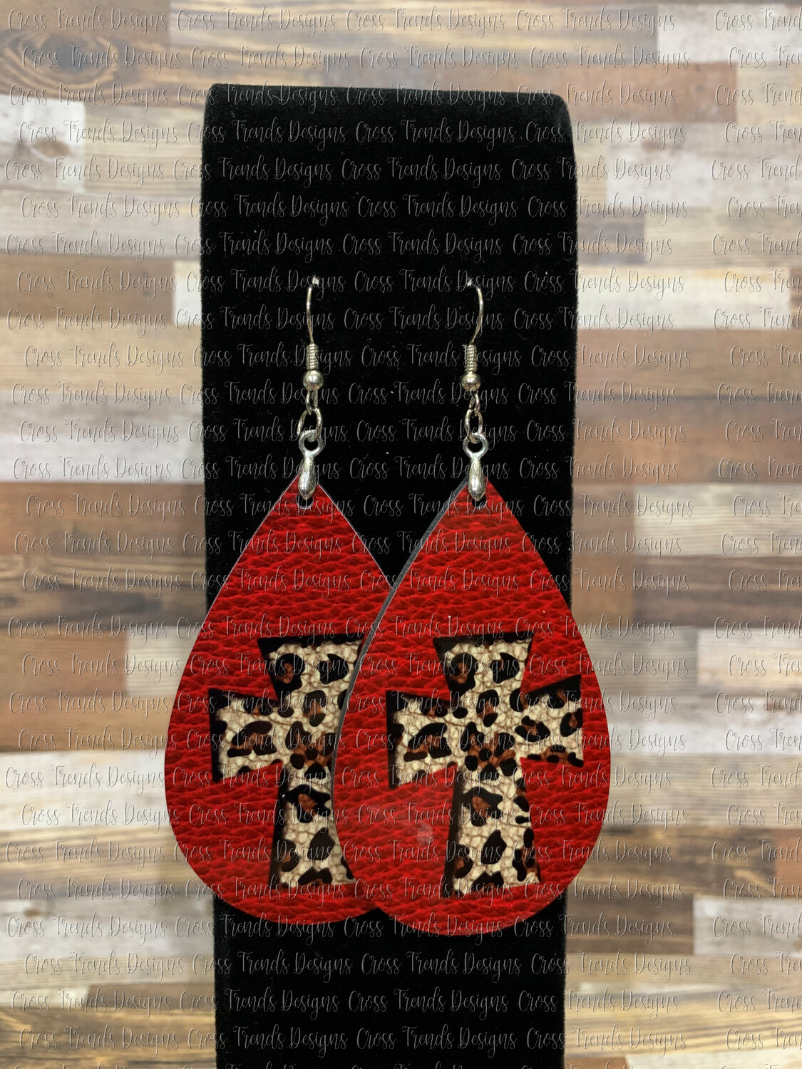 Red Faux Leather &amp; Cheetah Cross