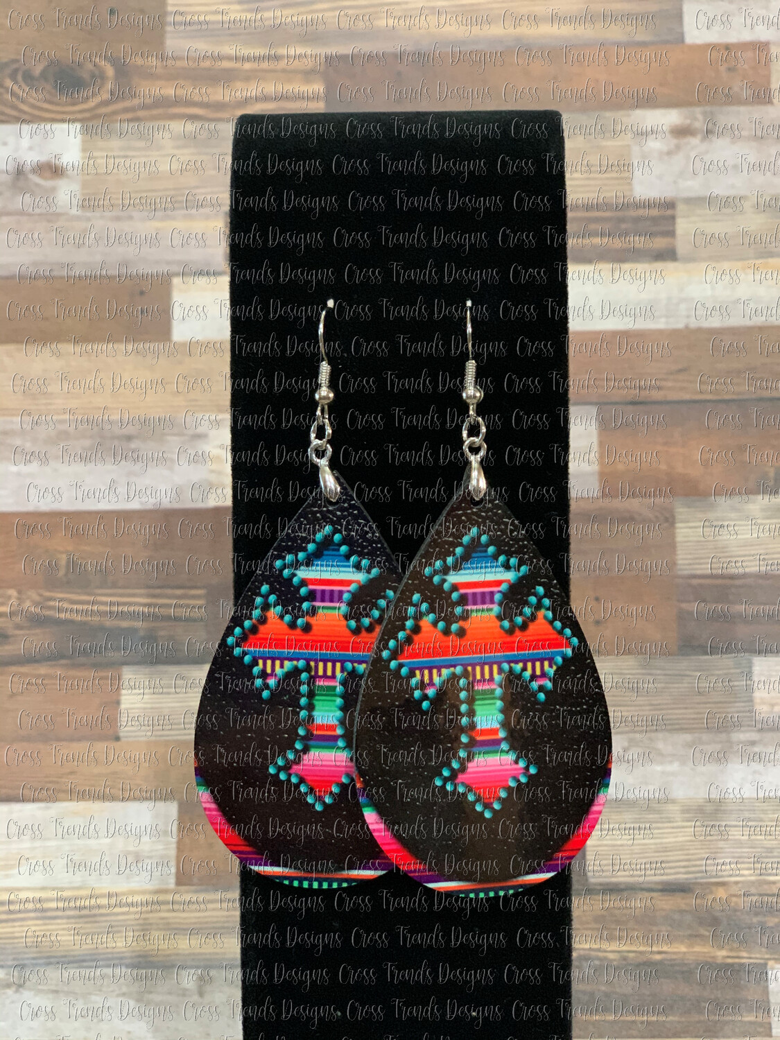 Serape Cross with Black Background