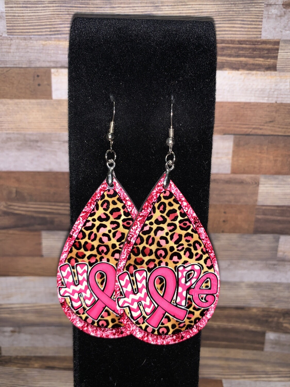 Cheetah &amp; Hot Pink HOPE Earrings