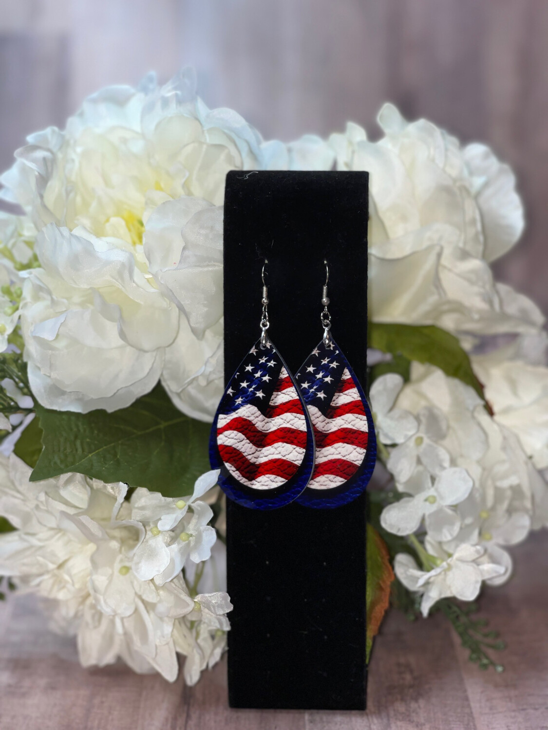 Patriotic Waving Flag Earrings