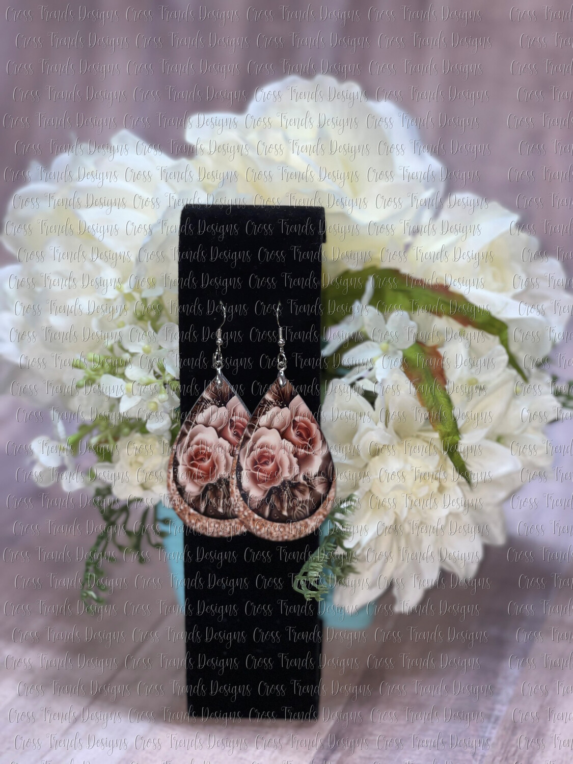 Rose Gold Floral Earrings