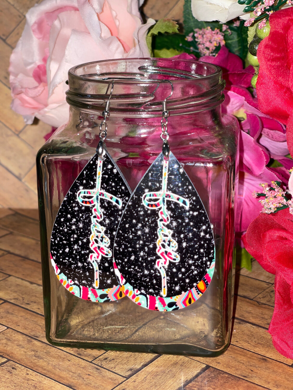 Faux Sparkle Boho Faith Earrings