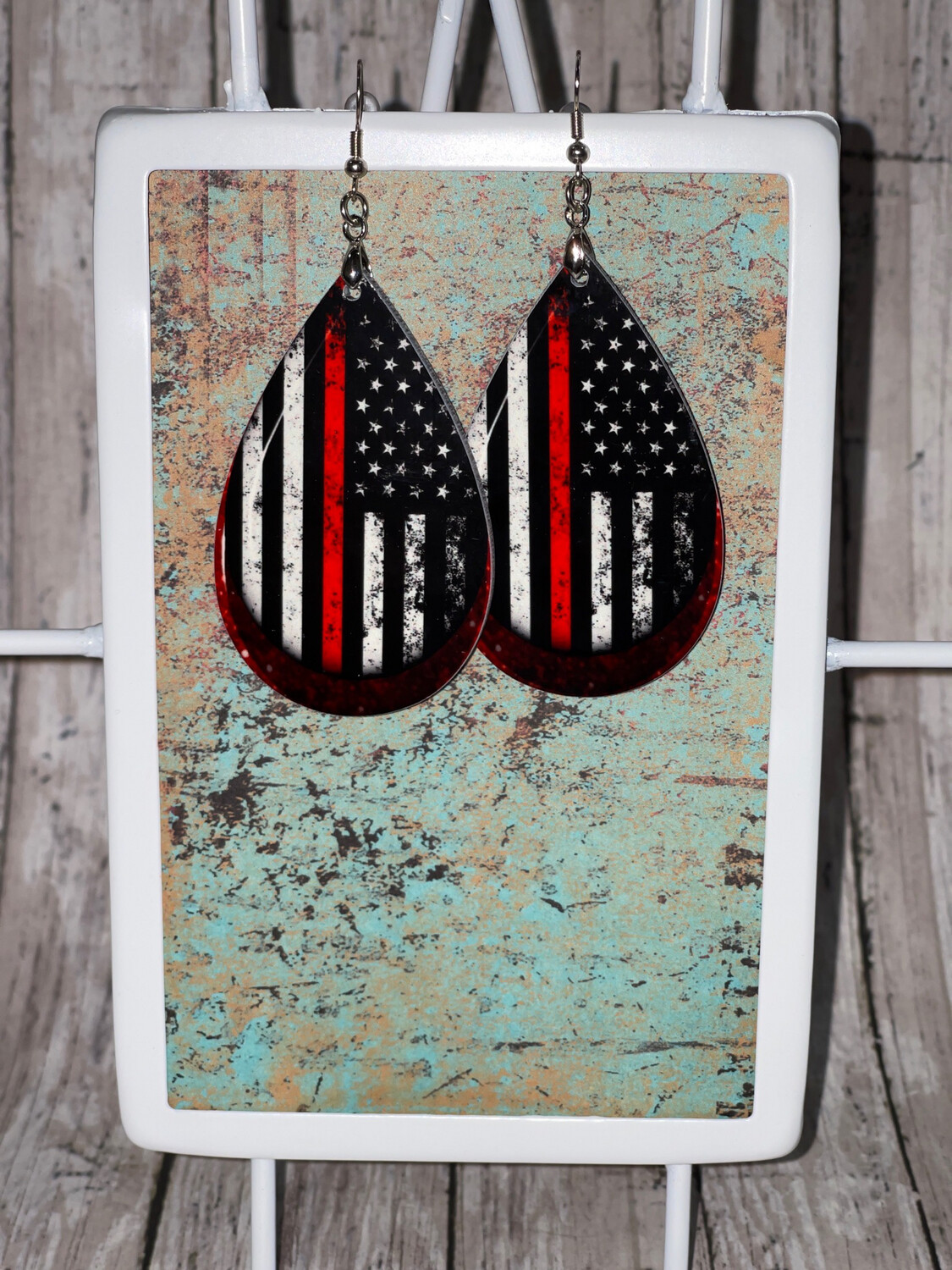 Fire Fighter Flag Earrings
