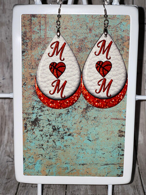 Basketball HEART MOM Earrings