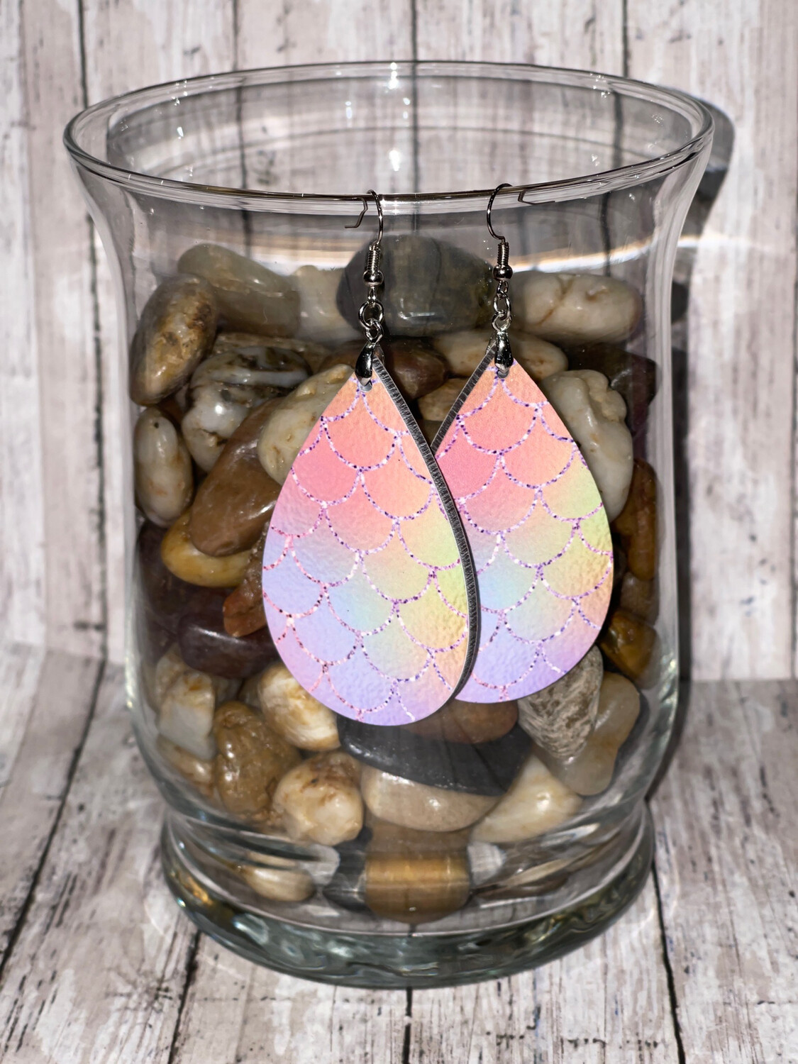 Pastel Mermaid Scale Earrings.