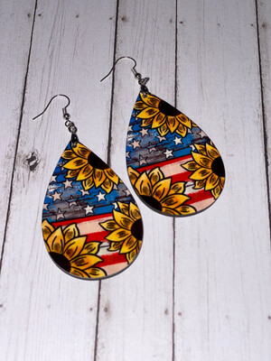 Americana Sunflower Earrings