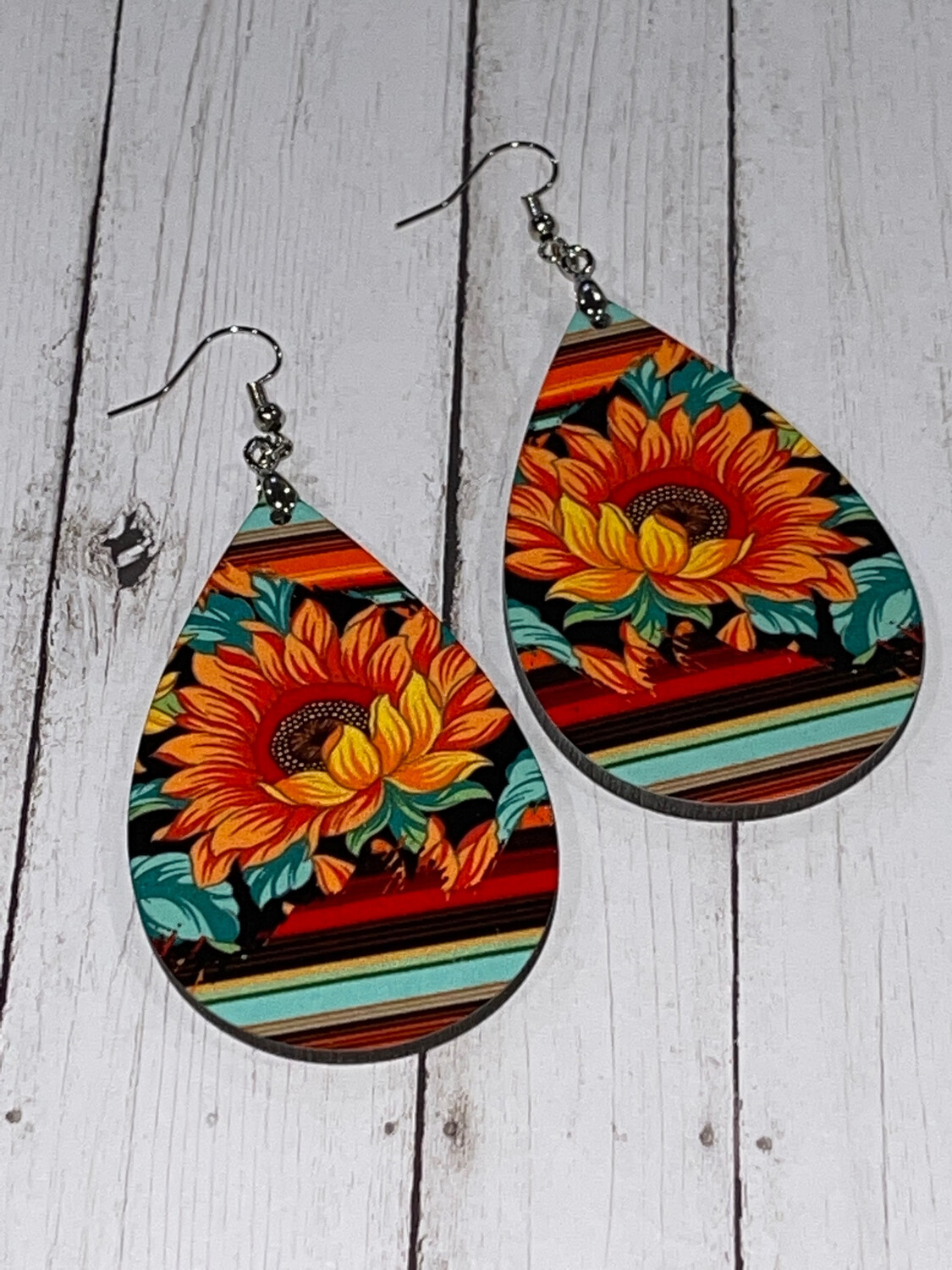 Cheetah Sunflowers Bunch With Serape Edge