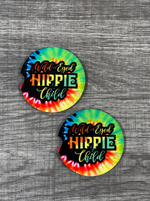 Wild Eyed Hippie Child Car Coasters Set Of 2